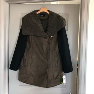 New with tags! Faux Sued and Wool Coat